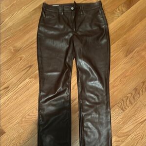 GAP vintage slim high rise faux Leather Brown pants, sz28/6R